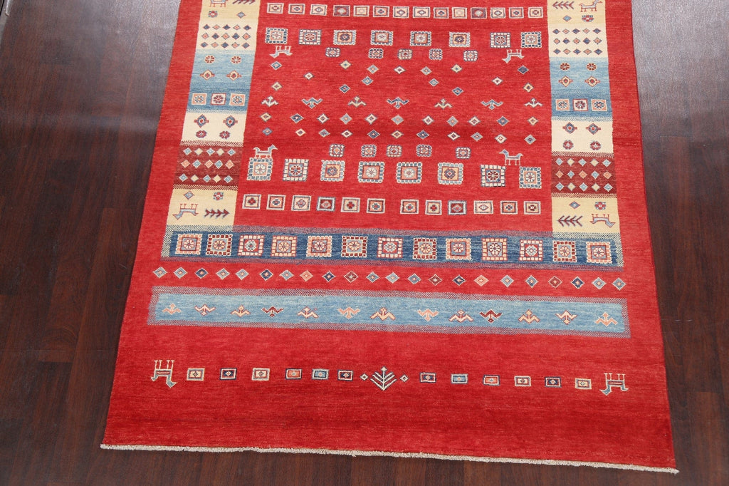 100% Vegetable Dye Super Tribal Kazak Oriental Area Rug 6x9