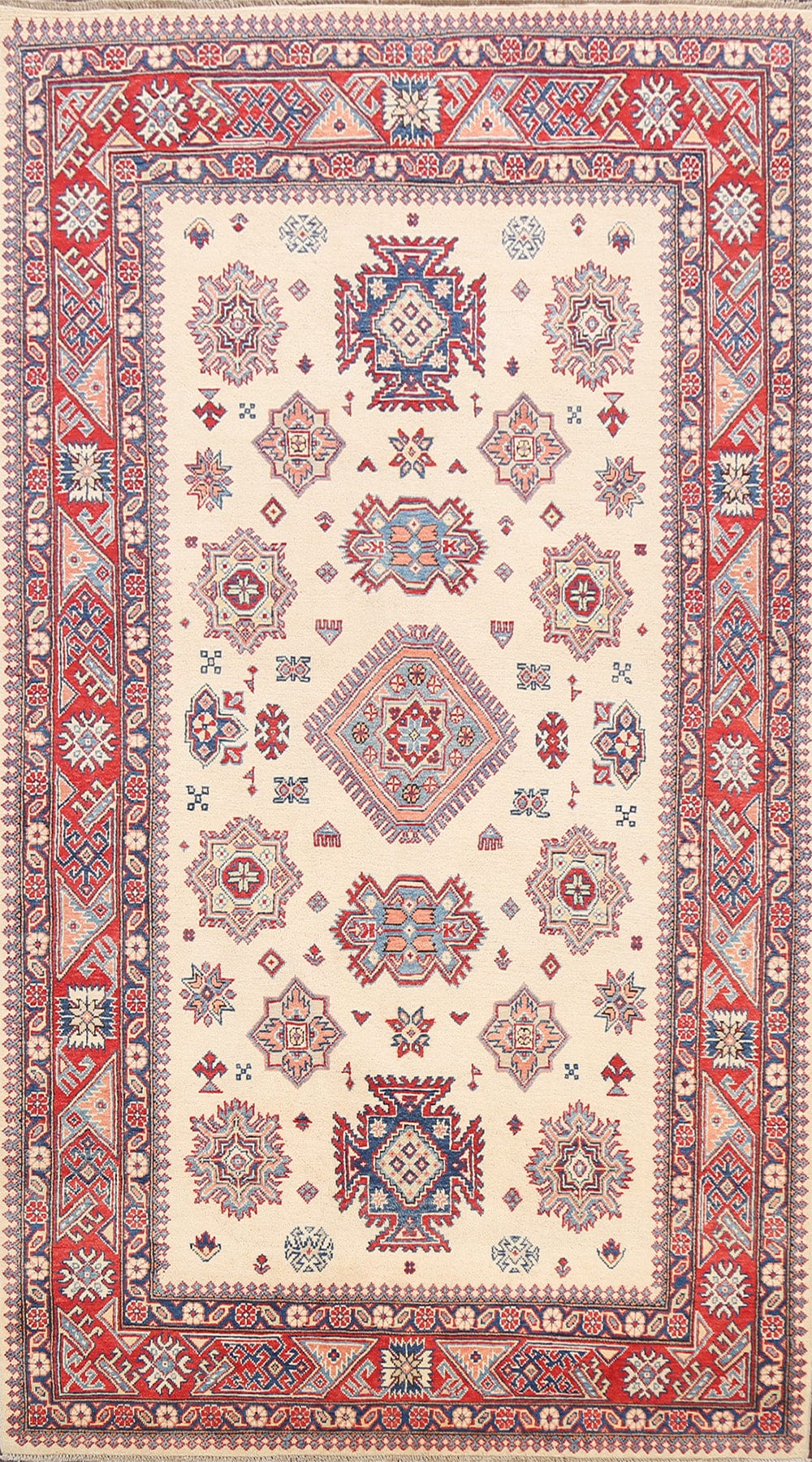 100% Vegetable Dye Super Kazak Oriental Area Rug 6x10