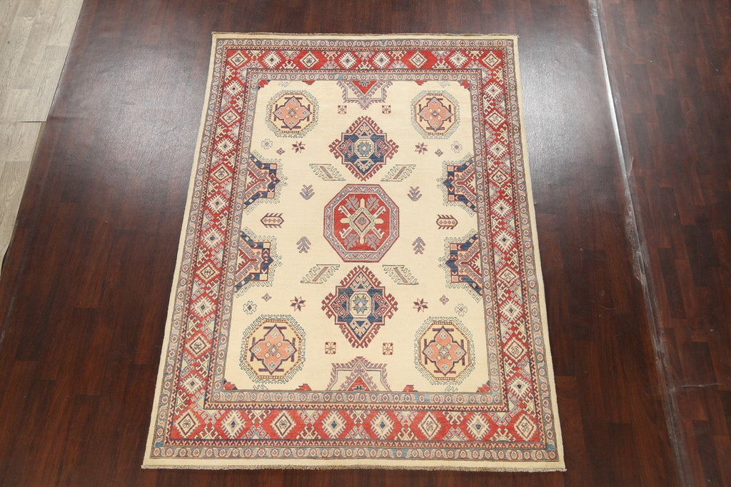 100% Vegetable Dye Super Kazak Oriental Area Rug 7x10