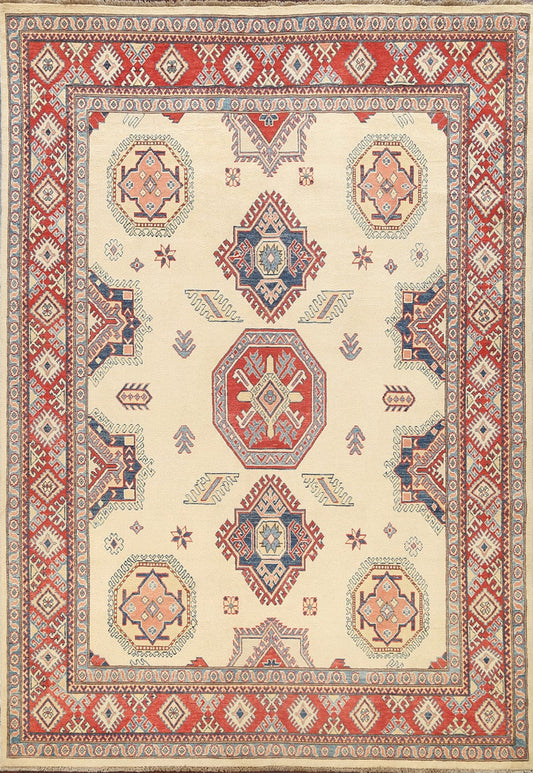 100% Vegetable Dye Super Kazak Oriental Area Rug 7x10