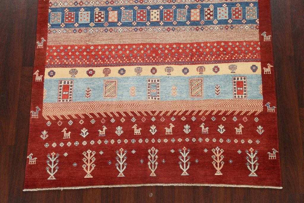 100% Vegetable Dye Super Tribal Kazak Oriental Area Rug 6x8