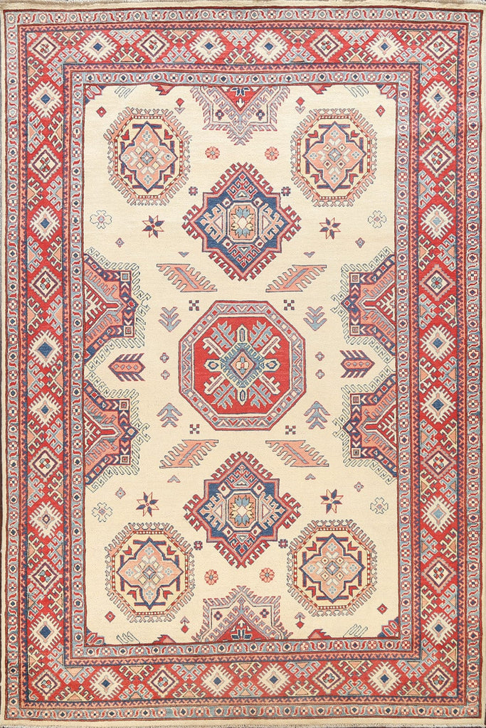 100% Vegetable Dye Super Kazak Oriental Area Rug 7x10