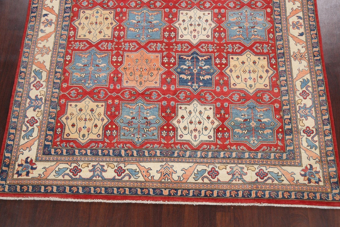 100% Vegetable Dye Super Kazak Oriental Area Rug 8x10