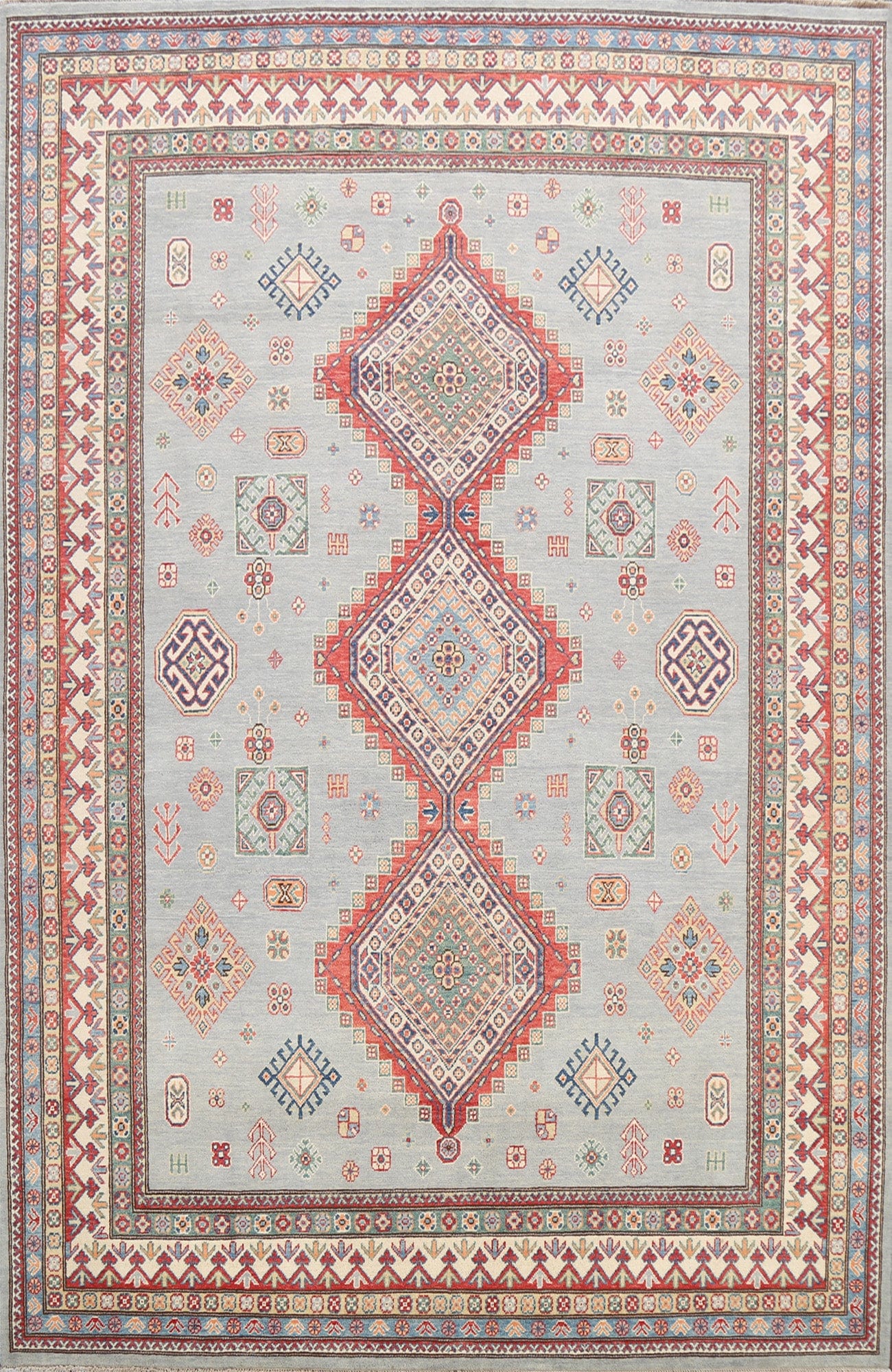 100% Vegetable Dye Super Kazak Oriental Area Rug 8x10