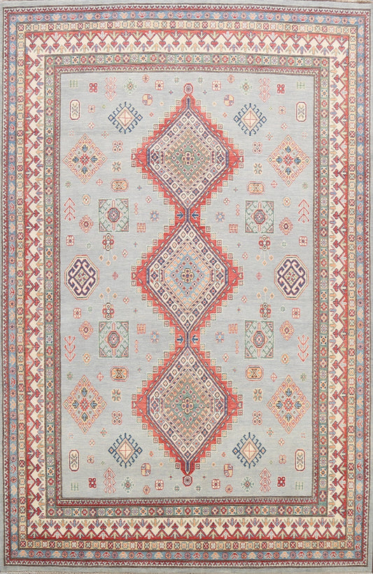 100% Vegetable Dye Super Kazak Oriental Area Rug 8x10