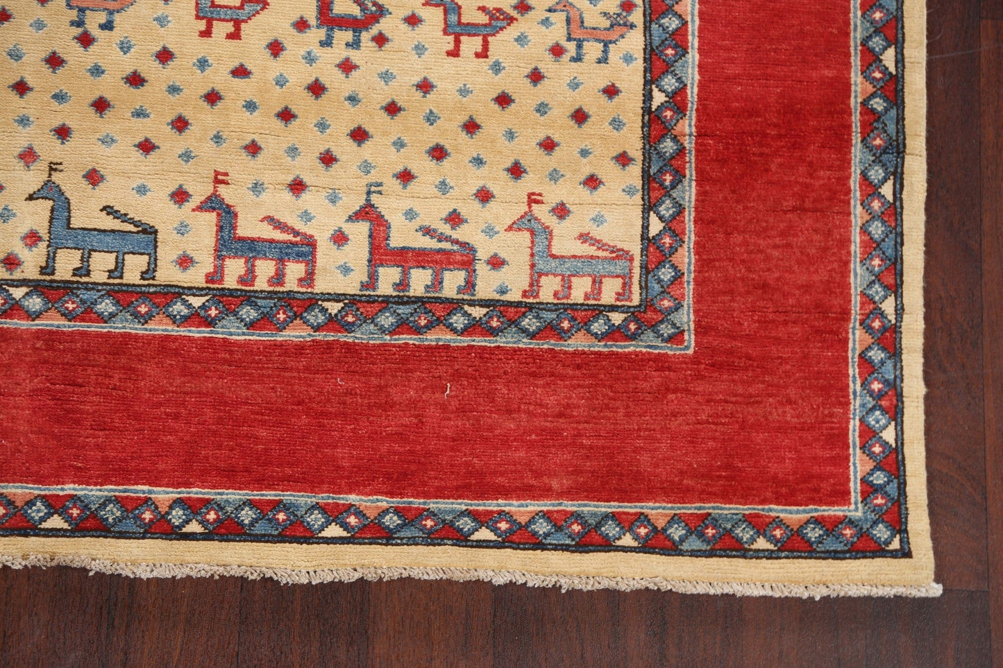 100% Vegetable Dye Super Kazak Oriental Area Rug 6x8