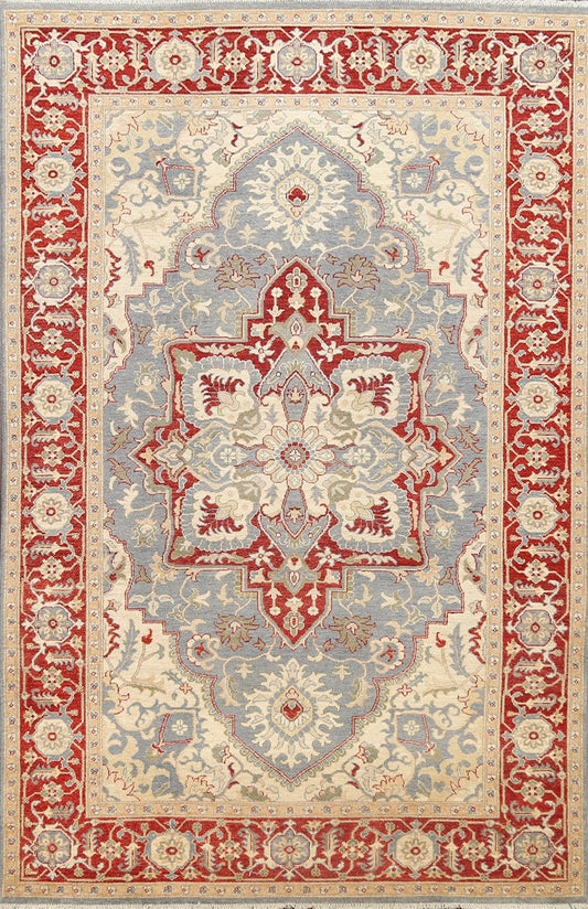 100% Vegetable Dye Heriz Serapi Oriental Area Rug 6x9