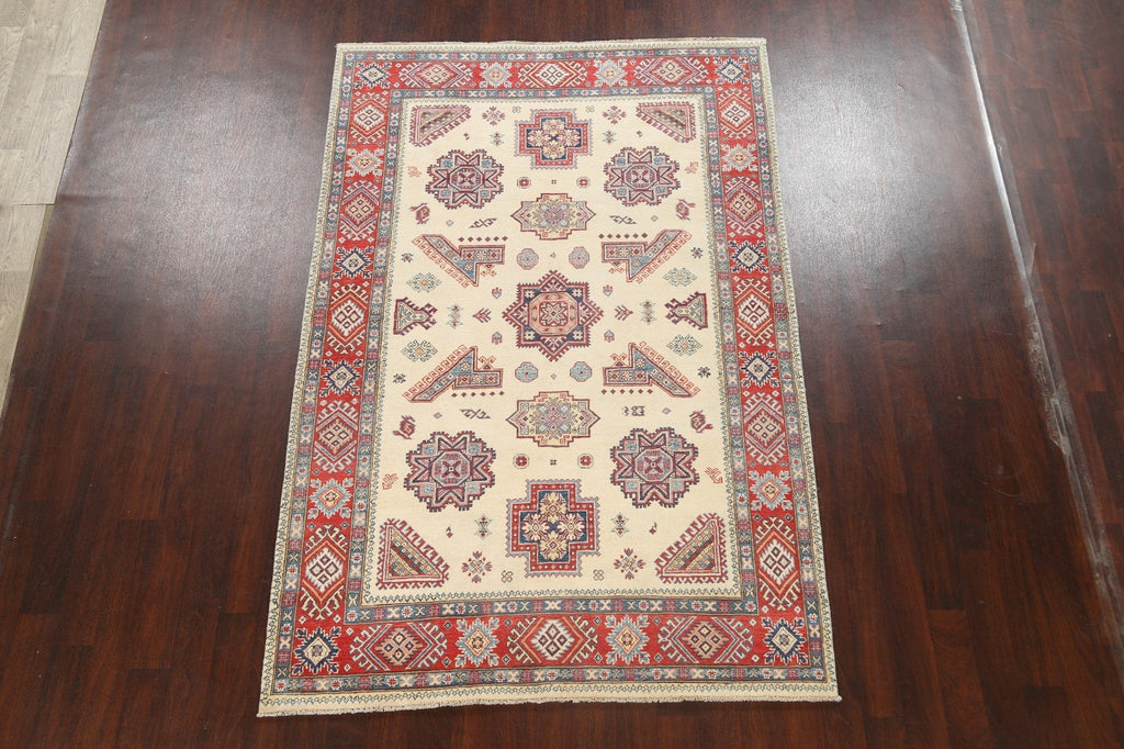 100% Vegetable Dye Super Kazak Oriental Area Rug 6x9