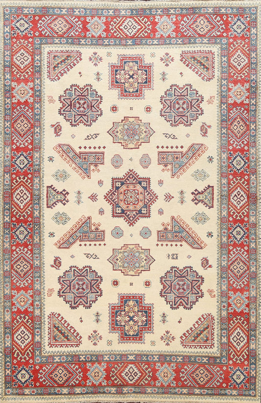 100% Vegetable Dye Super Kazak Oriental Area Rug 6x9