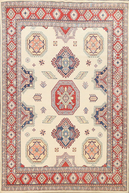 100% Vegetable Dye Super Kazak Oriental Area Rug 7x10