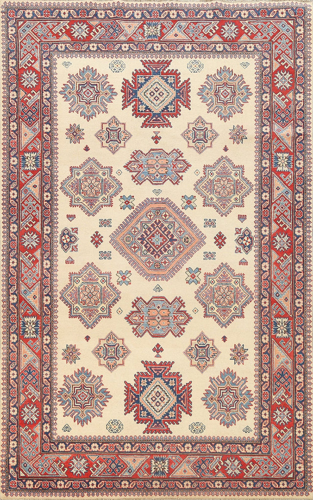 100% Vegetable Dye Super Kazak Oriental Area Rug 6x10