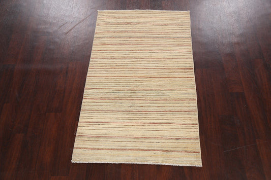 Contemporary Stripe Gabbeh Kashkoli Oriental Area Rug 3x5