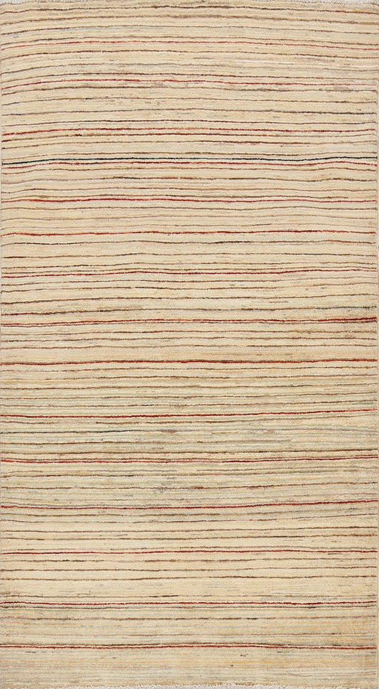 Contemporary Stripe Gabbeh Kashkoli Oriental Area Rug 3x5