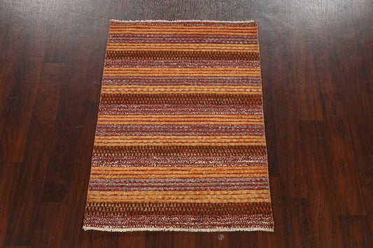 Contemporary Gabbeh Kashkoli Oriental Area Rug 3x4