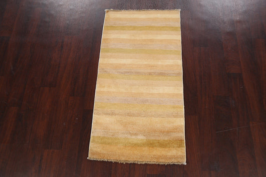 Contemporary Stripe Gabbeh Kashkoli Oriental Area Rug 2x4