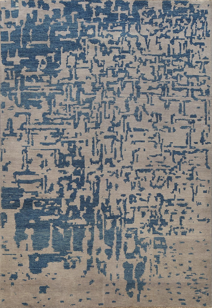 Vegetable Dye Abstract Modern Oriental Area Rug 6x8