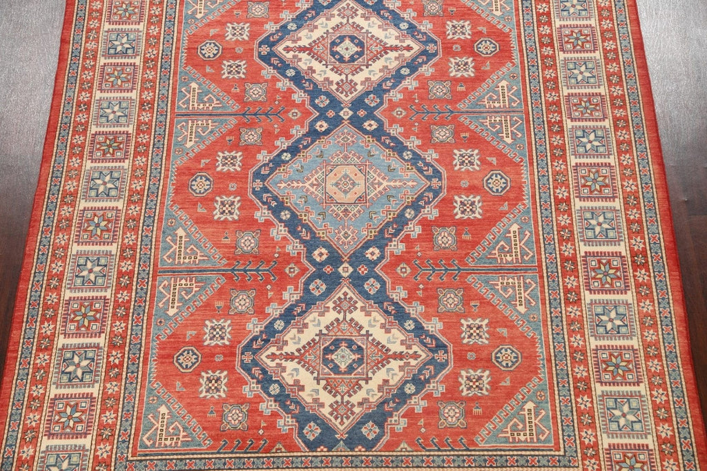 100% Vegetable Dye Super Kazak Oriental Area Rug 8x10