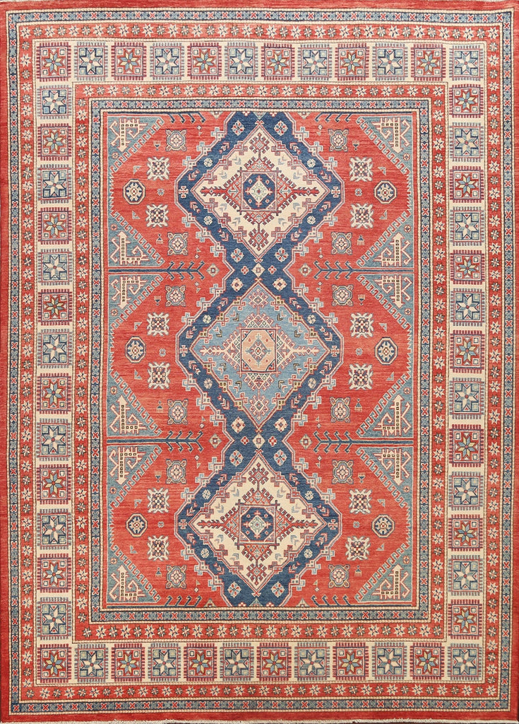 100% Vegetable Dye Super Kazak Oriental Area Rug 8x10