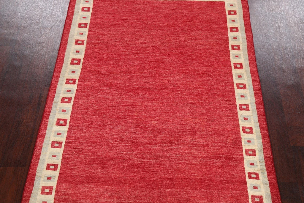 Contemporary Gabbeh Kashkoli Oriental Area Rug 4x6