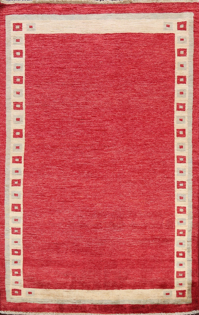 Contemporary Gabbeh Kashkoli Oriental Area Rug 4x6