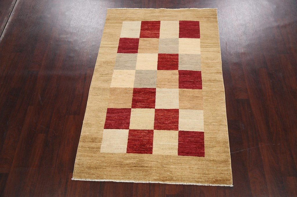 Contemporary Gabbeh Kashkoli Oriental Area Rug 4x6