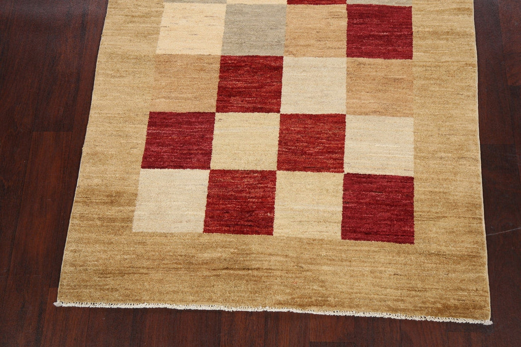 Contemporary Gabbeh Kashkoli Oriental Area Rug 4x6