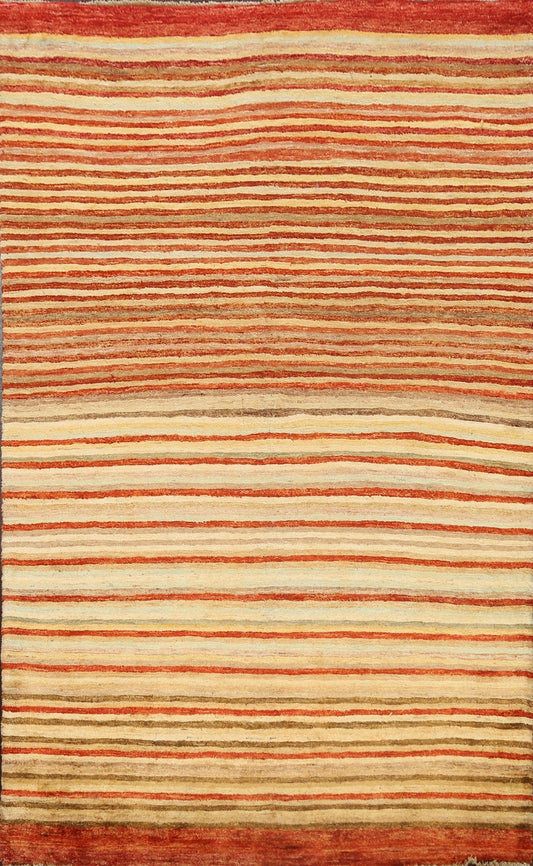 Contemporary Gabbeh Kashkoli Oriental Area Rug 4x6