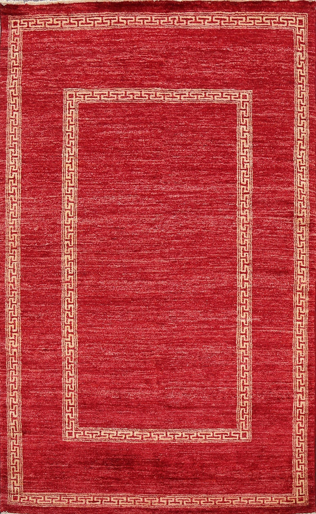 Contemporary Gabbeh Kashkoli Oriental Area Rug 4x6