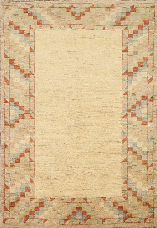 Contemporary Gabbeh Kashkoli Oriental Area Rug 4x6