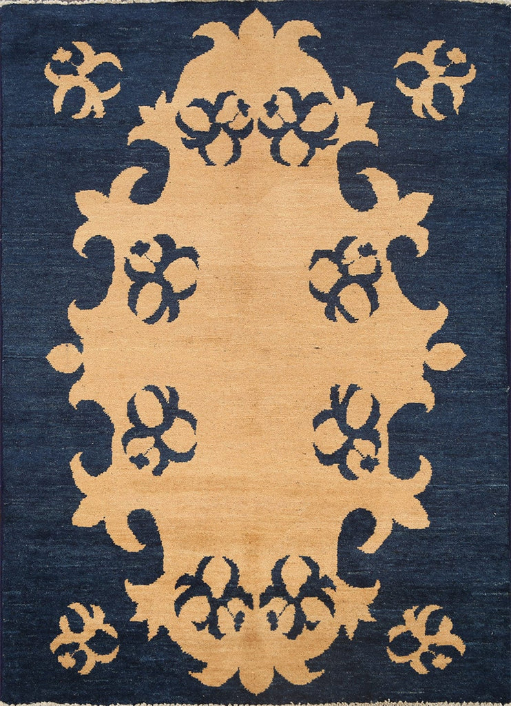 Contemporary Gabbeh Kashkoli Oriental Area Rug 4x5