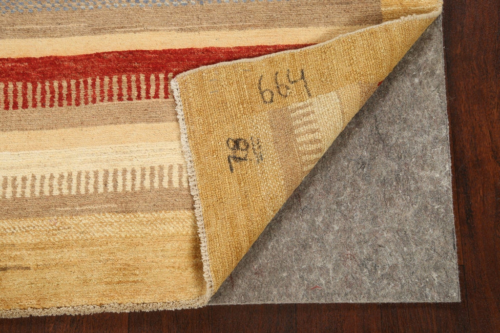 Contemporary Stripe Gabbeh Kashkoli Oriental Area Rug 4x6