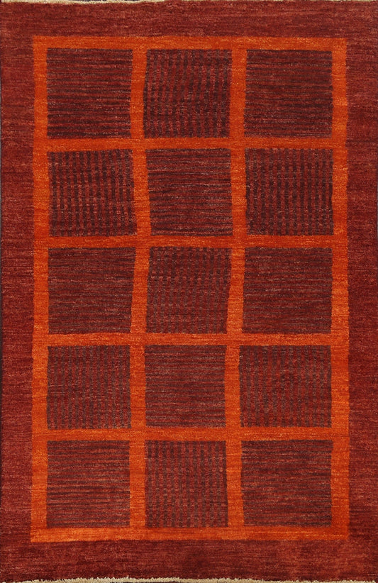 Contemporary Gabbeh Kashkoli Oriental Area Rug 4x6