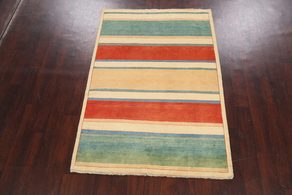 Contemporary Gabbeh Kashkoli Oriental Area Rug 4x6