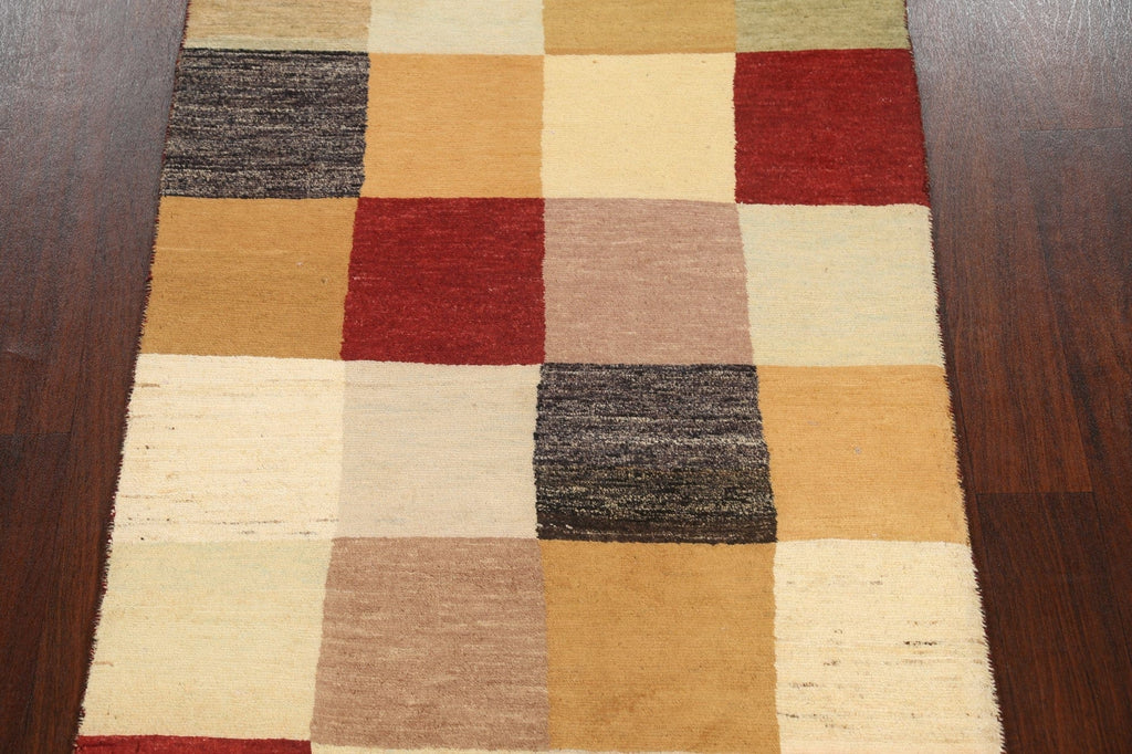 Checkered Modern Gabbeh Kashkoli Oriental Area Rug 3x4