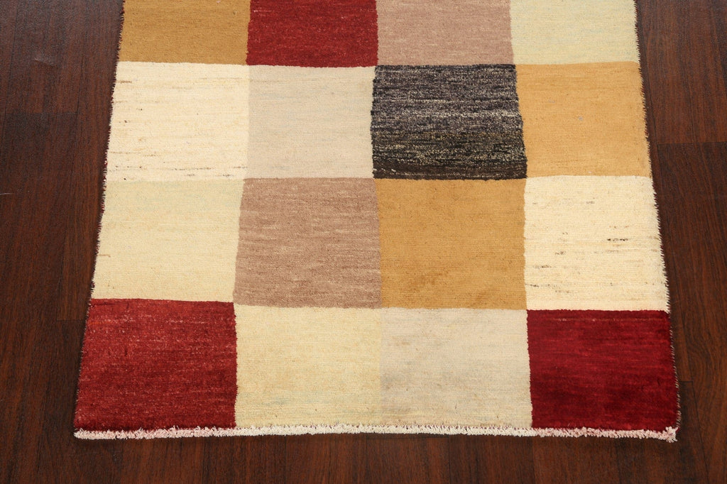 Checkered Modern Gabbeh Kashkoli Oriental Area Rug 3x4