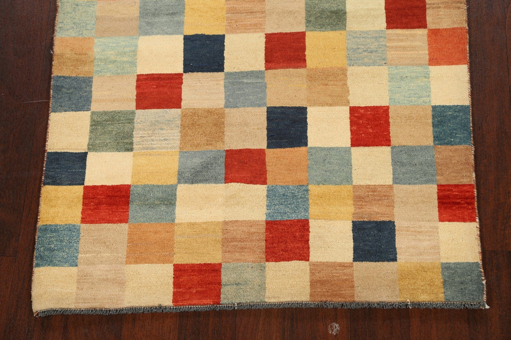 Modern Checkered Gabbeh Kashkoli Oriental Area Rug 3x5