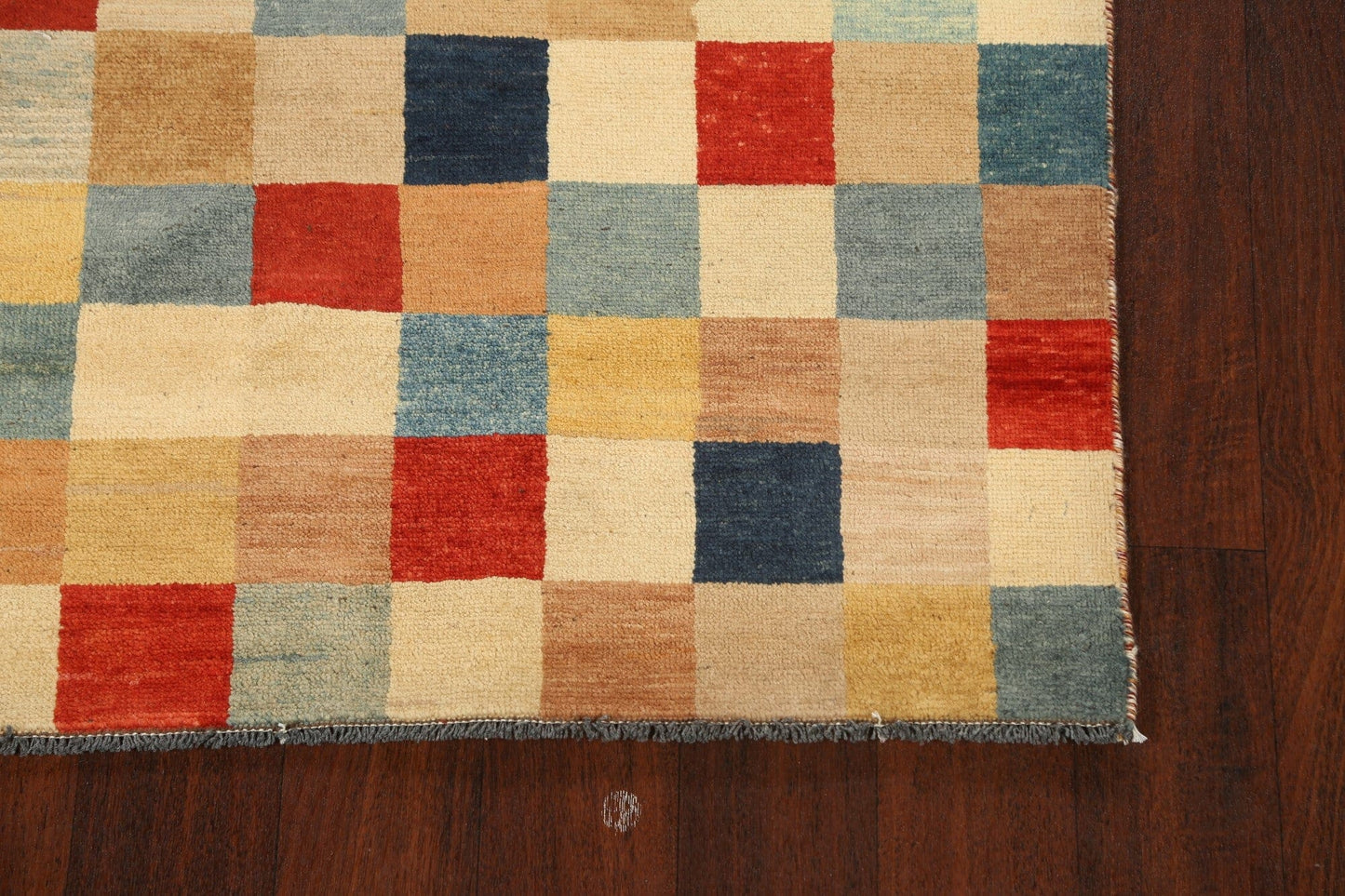 Modern Checkered Gabbeh Kashkoli Oriental Area Rug 3x5