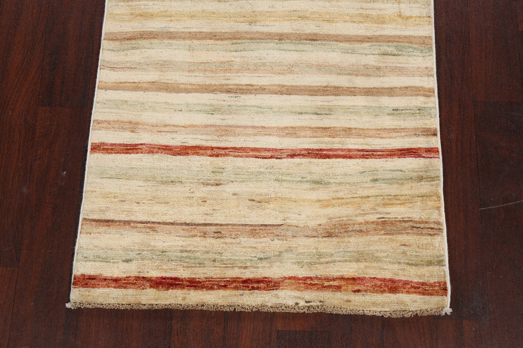 Contemporary Stripe Gabbeh Kashkoli Oriental Area Rug 3x5