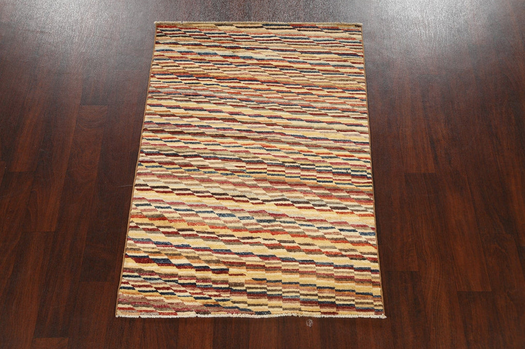 Contemporary Gabbeh Kashkoli Oriental Area Rug 3x5