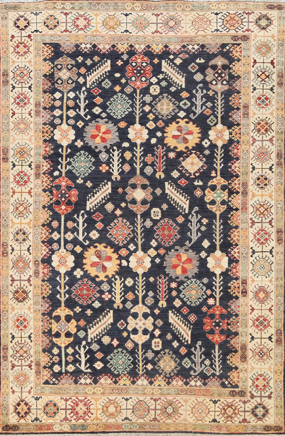 Geometric Peshawar Chobi Oriental Area Rug 6x8