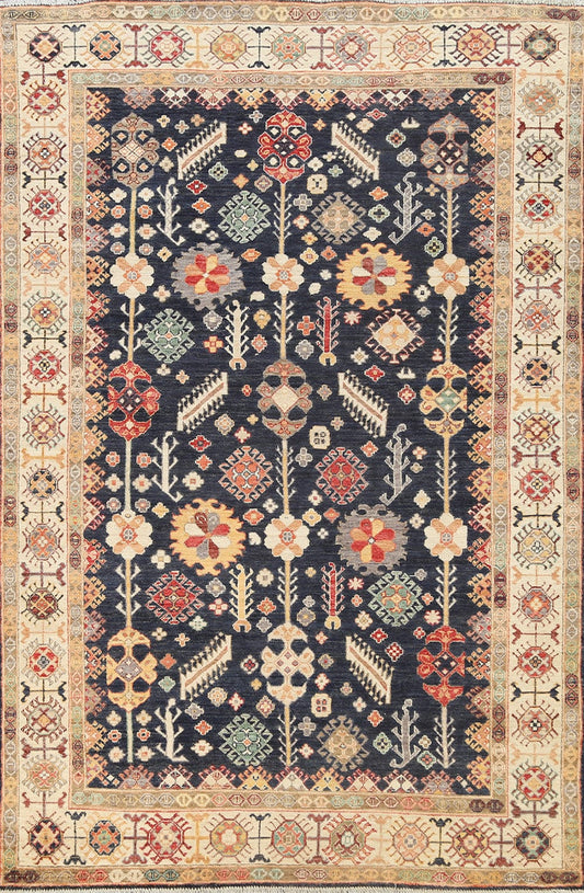 Geometric Peshawar Chobi Oriental Area Rug 6x8