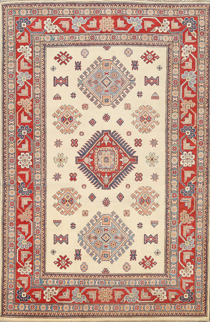 100% Vegetable Dye Super Kazak Oriental Area Rug 6x9