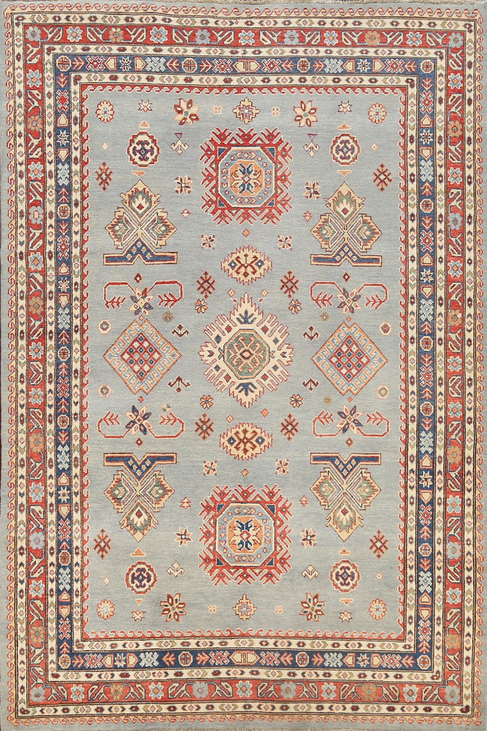 100% Vegetable Dye Super Kazak Oriental Area Rug 6x9