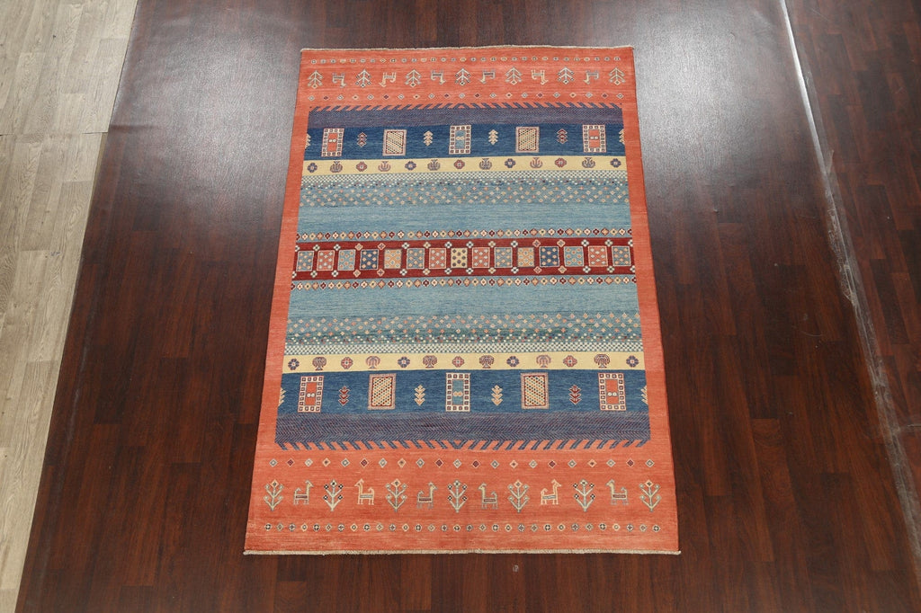 100% Vegetable Dye Super Kazak Oriental Area Rug 6x9