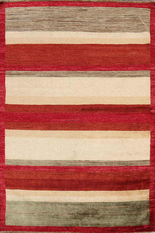 Contemporary Gabbeh Kashkoli Oriental Area Rug 4x6