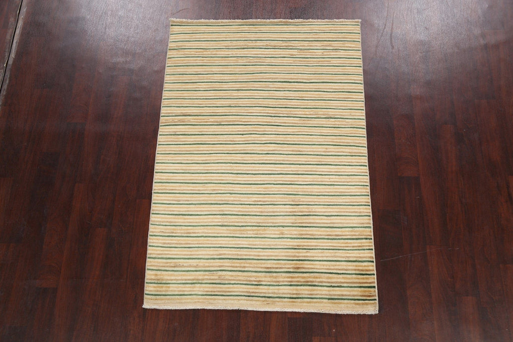 Contemporary Stripe Gabbeh Kashkoli Oriental Area Rug 4x6