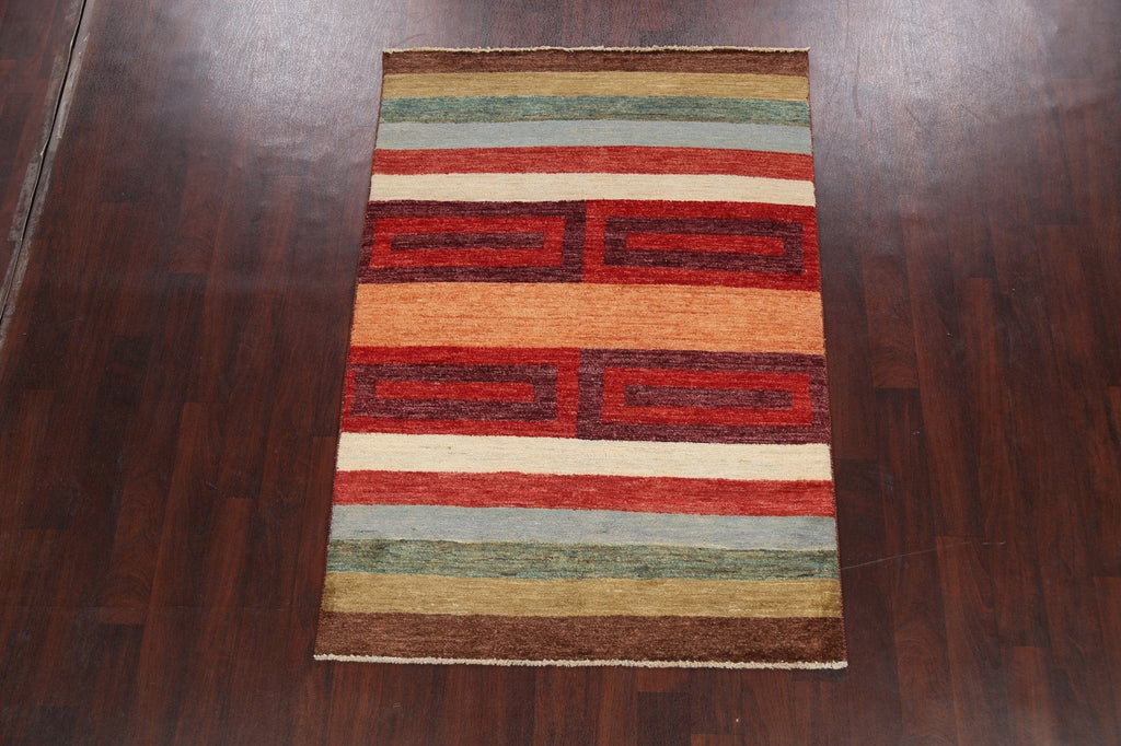 Contemporary Gabbeh Kashkoli Oriental Area Rug 4x6