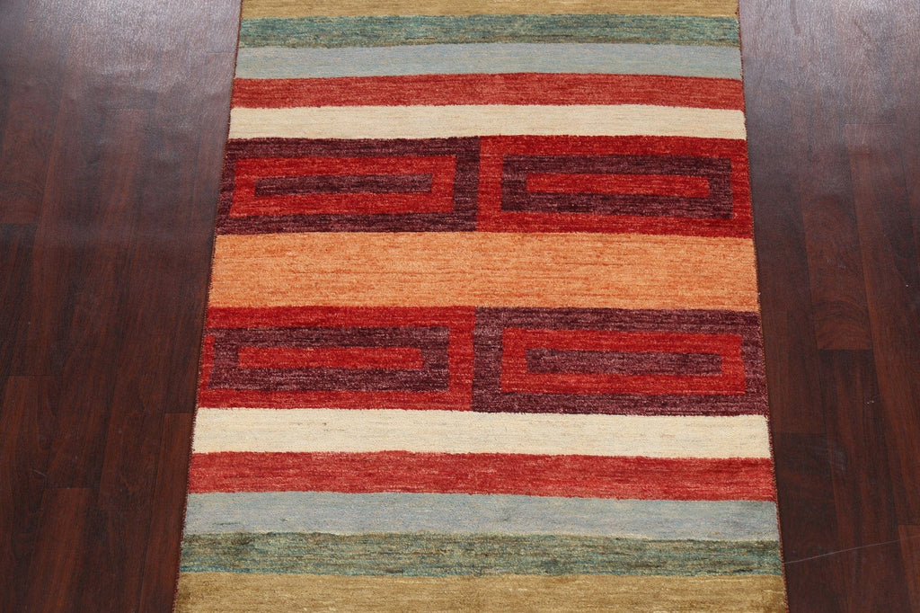 Contemporary Gabbeh Kashkoli Oriental Area Rug 4x6