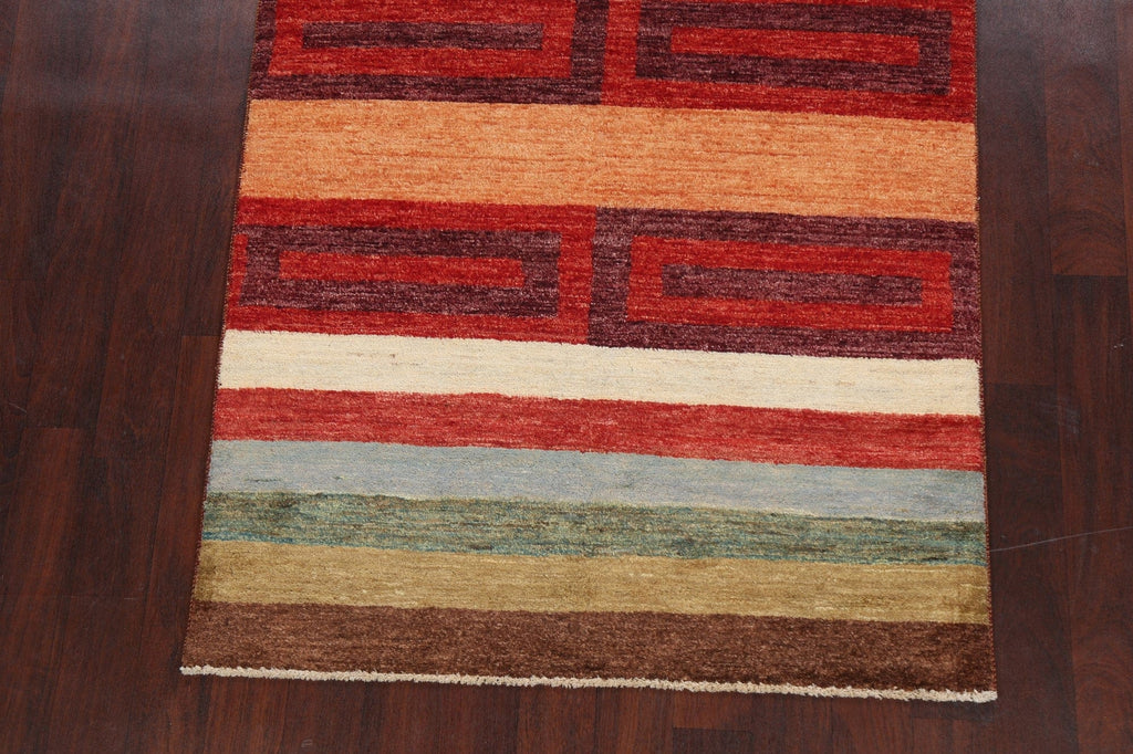 Contemporary Gabbeh Kashkoli Oriental Area Rug 4x6