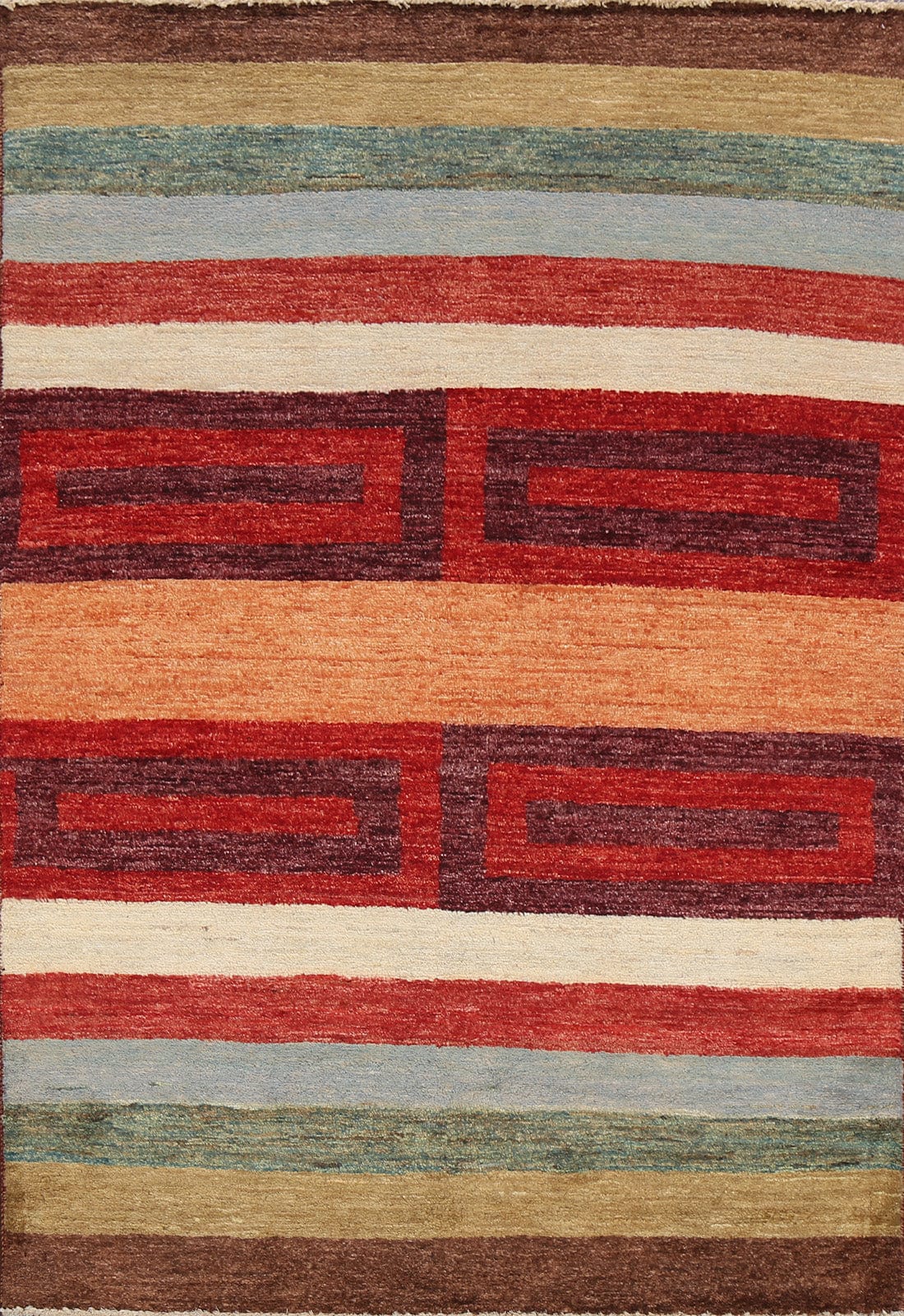 Contemporary Gabbeh Kashkoli Oriental Area Rug 4x6